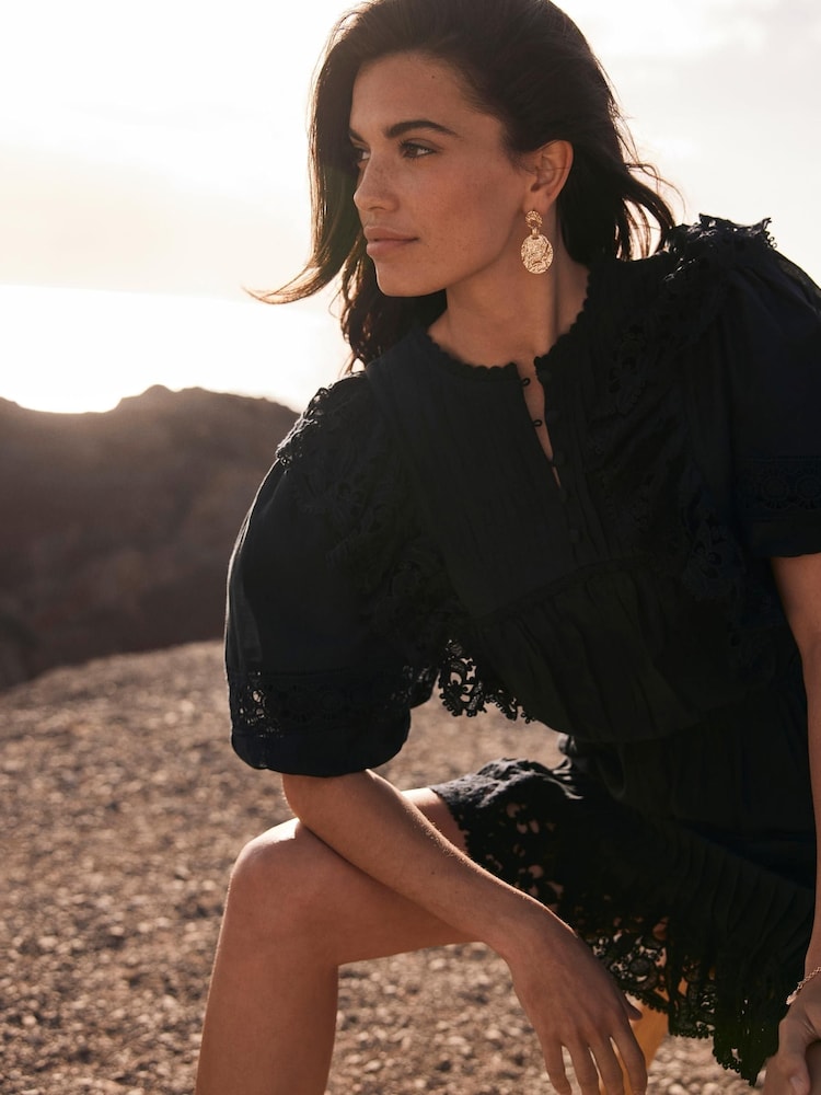 mint velvet black lace mini dress Buy Mint Velvet Black Lace Ruffle Mini Dress from Next USA