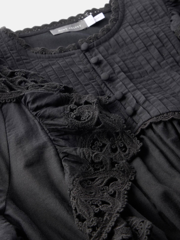 Кружевное платье мини с оборками Mint Velvet - Изображение 8 из 8