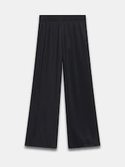 Mint Velvet Black Plisse Wide Leg Trousers - Image 5 of 6