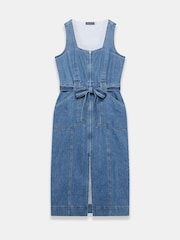 Mint Velvet Blue Denim Midi 100% Cotton Dress - Image 7 of 8