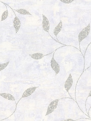Graham & Brown Silver Boutique Ornamental Leaf Heavy Weight Vinyl 10M Wallpaper - Image 2 of 3