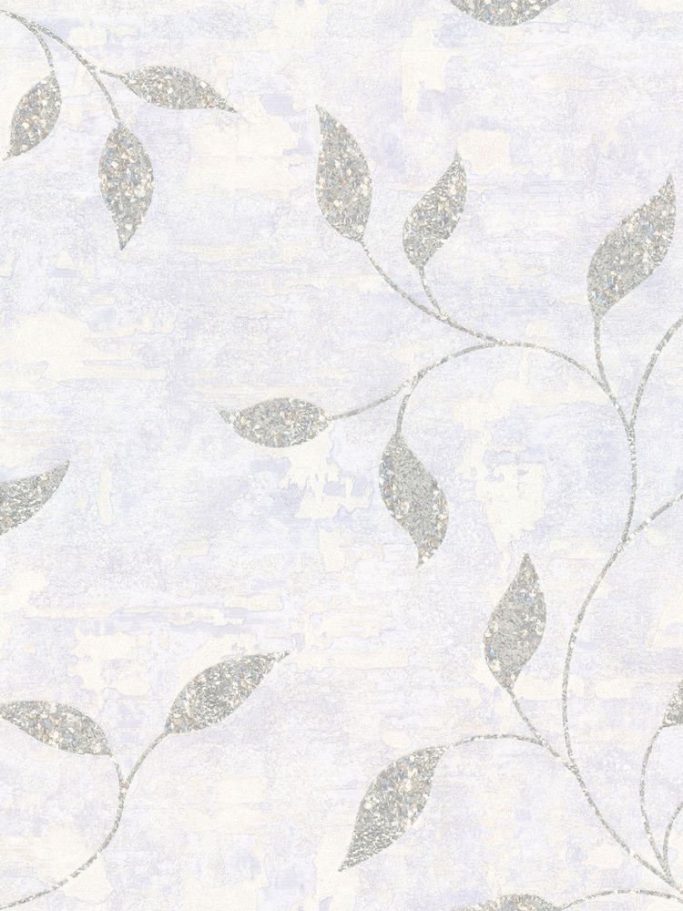 Graham & Brown Silver Boutique Ornamental Leaf Heavy Weight Vinyl 10M Wallpaper - Image 2 of 3