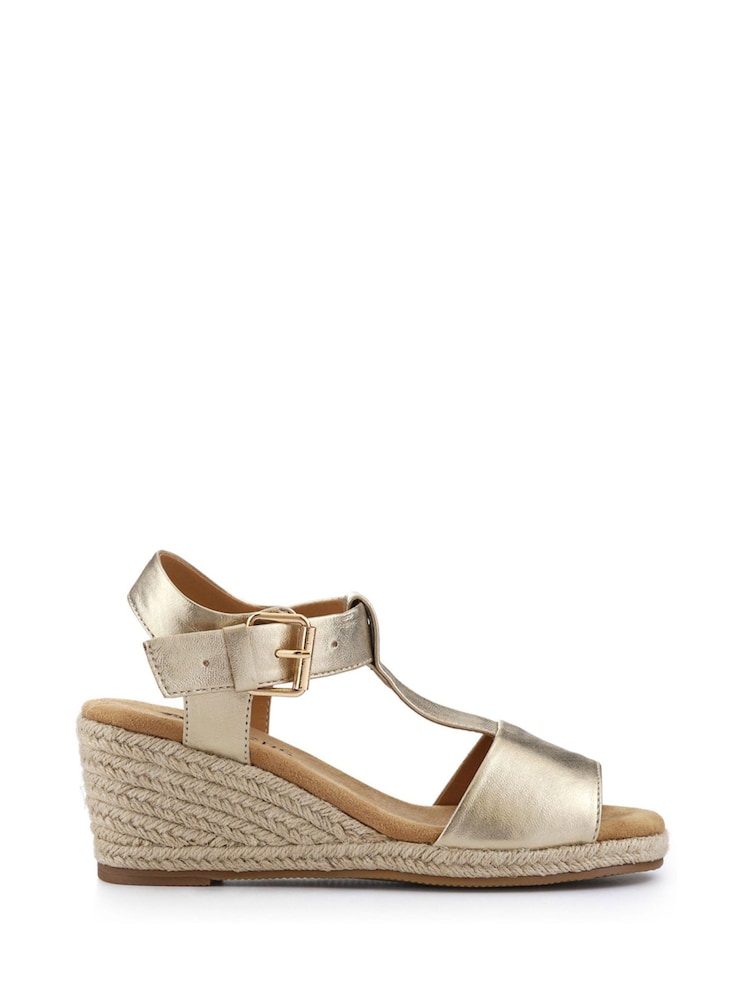 Pavers Gold Casual Buckled Espadrilles - Image 1 of 5