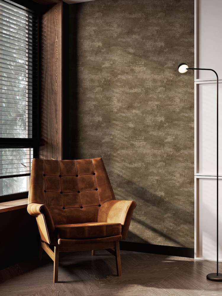 Graham & Brown Bronze Boutique Urban Plaster Heavy Weight Vinyl 10M Wallpaper - Image 1 of 3