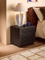 MADE.COM Dark Wood Effect Tulma 2 Drawer Bedside - Image 1 of 4