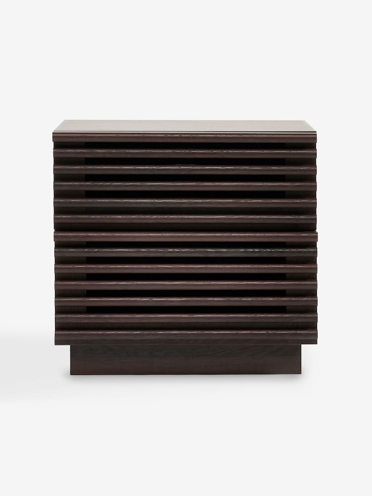 MADE.COM Dark Wood Effect Tulma 2 Drawer Bedside - Image 4 of 4