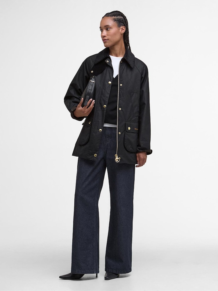 Barbour® Black Modern Beadnell Wax Jacket - Image 2 of 8 Barbour® Black Modern Beadnell Wax Jacket - Image 2 of 8
