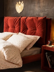 Rockett St George Luxe Needlecord Velvet Burnt Sienna Orange Lounge Lover Bed - Image 2 of 4