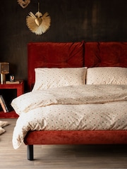 Rockett St George Luxe Needlecord Velvet Burnt Sienna Orange Lounge Lover Bed - Image 3 of 4