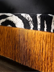 Rockett St George Zebra Woven Black & Cream Tassel Bed - Image 3 of 6