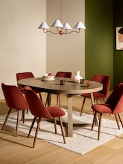 MADE.COM Dark Stain Oak Belgrave Round 6 to 8 Seater Extending Dining Table - Image 1 of 6