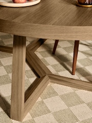 MADE.COM Dark Stain Oak Belgrave Round 6 to 8 Seater Extending Dining Table - Image 3 of 6
