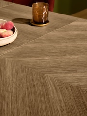 MADE.COM Dark Stain Oak Belgrave Round 6 to 8 Seater Extending Dining Table - Image 4 of 6
