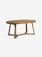 MADE.COM Dark Stain Oak Belgrave Round 6 to 8 Seater Extending Dining Table - Image 5 of 6