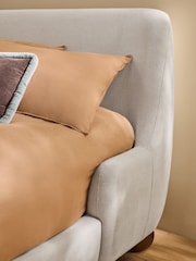 MADE.COM Soft Textured Weave Linen White Ellio Bed - Image 3 of 5