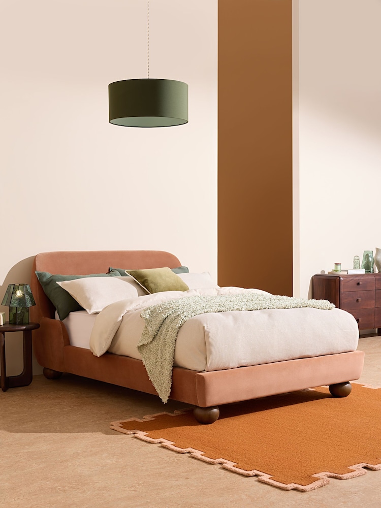 MADE.COM Velvet Truffle Natural Ellio Bed - Image 1 of 5