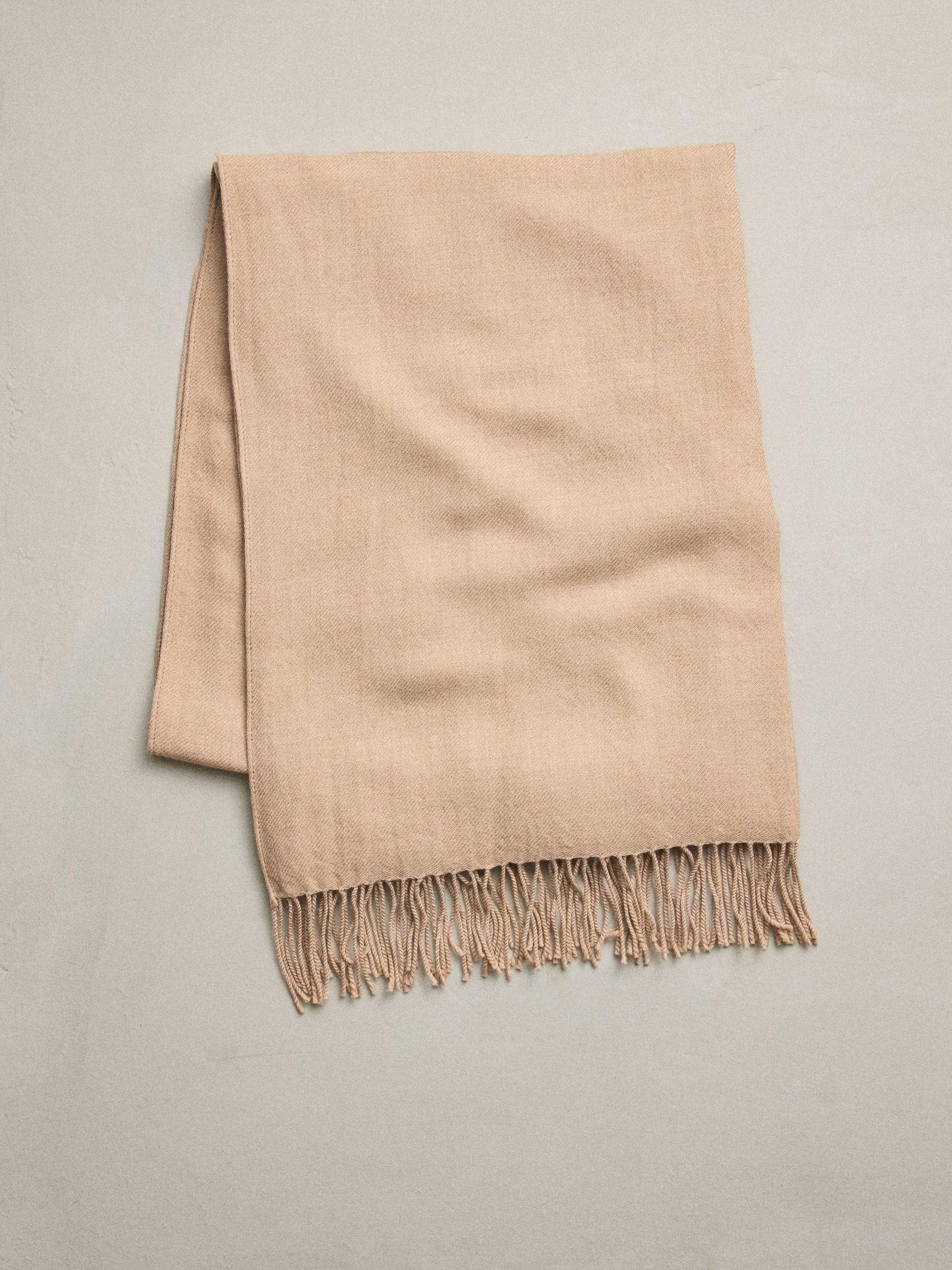 Buy Camel N.Premium Made in Italy Twill Midweight Shawl Scarf from