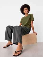 Whistles Broderie Sleeve Detail T-Shirt - Imagem 2 de 5