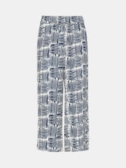 Whistles Blue Hatch Squares Cropped Trousers - Image 5 of 5