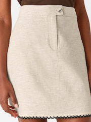 Whistles Cream Linen Mix Mini Skirt - Image 4 of 5