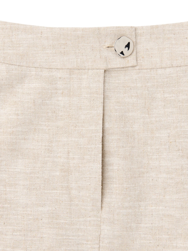 Whistles Cream Linen Mix Mini Skirt - Image 5 of 5