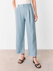 Whistles Blue Millie Linen Trousers - Image 1 of 5