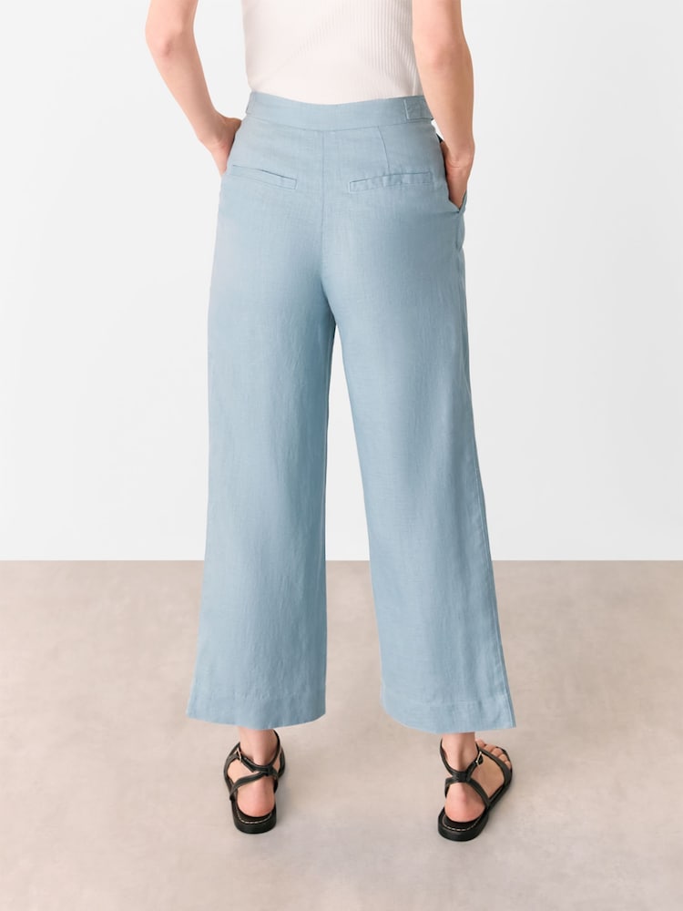 Whistles Blue Millie Linen Trousers - Image 2 of 5
