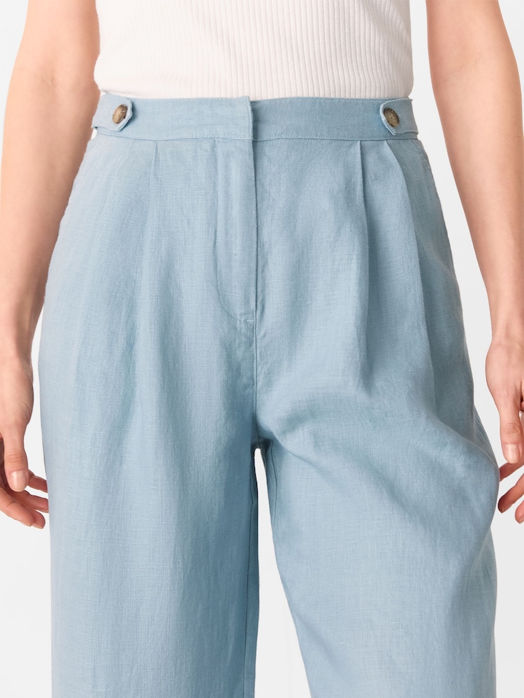 Whistles Blue Millie Linen Trousers - Image 5 of 5