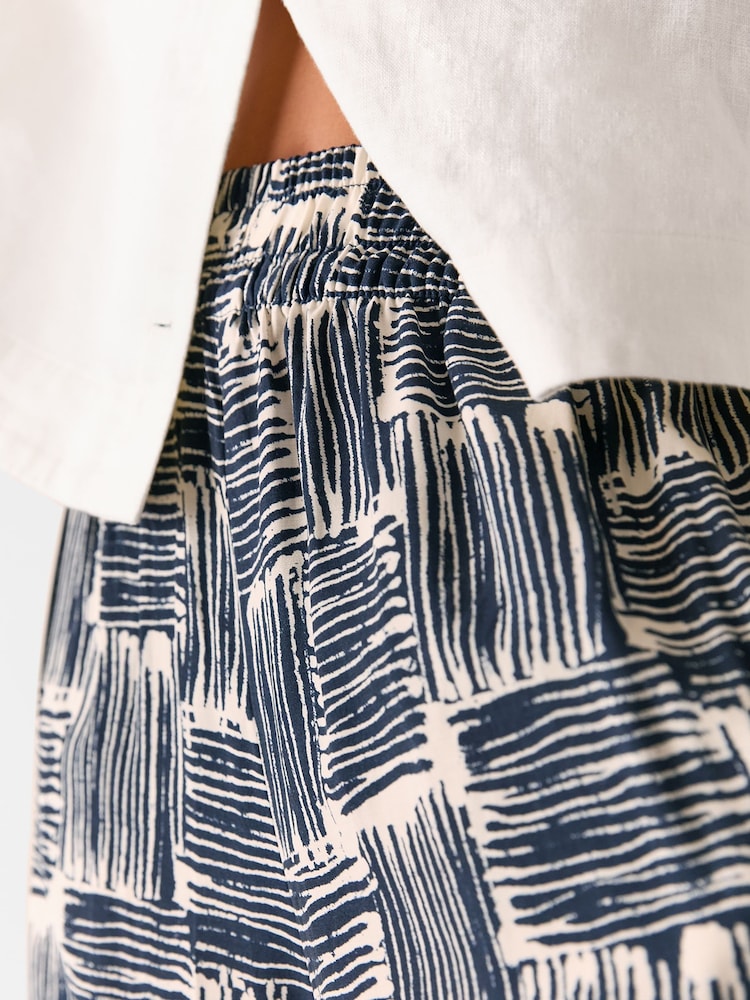 Whistles Blue Petite Hatch Squares Cropped Trousers - Image 4 of 4