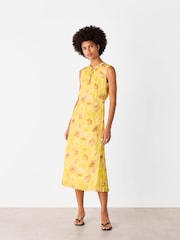 Whistles Yellow Sunshine Floral Textured Dress - Image 2 of 5