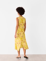 Whistles Yellow Sunshine Floral Textured Dress - Image 3 of 5