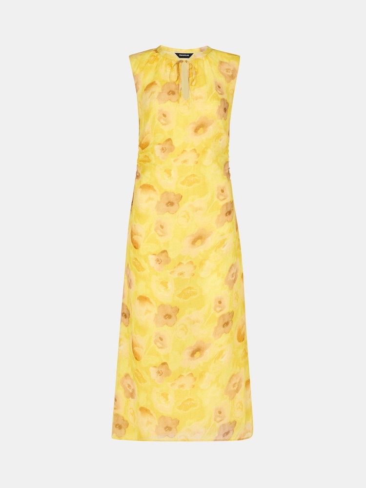 Whistles Yellow Sunshine Floral Textured Dress - Image 5 of 5