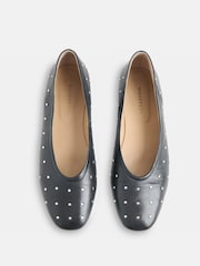 Whistles Black Karina Studded Ballet Pumps - Image 4 of 5