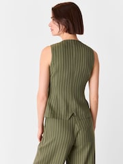 Whistles Green Lottie Pinstripe Waistcoat - Image 2 of 5
