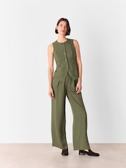 Whistles Green Lottie Pinstripe Waistcoat - Image 3 of 5