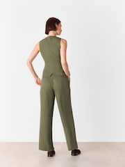 Whistles Green Lottie Pinstripe Waistcoat - Image 4 of 5