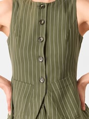 Whistles Green Lottie Pinstripe Waistcoat - Image 6 of 6