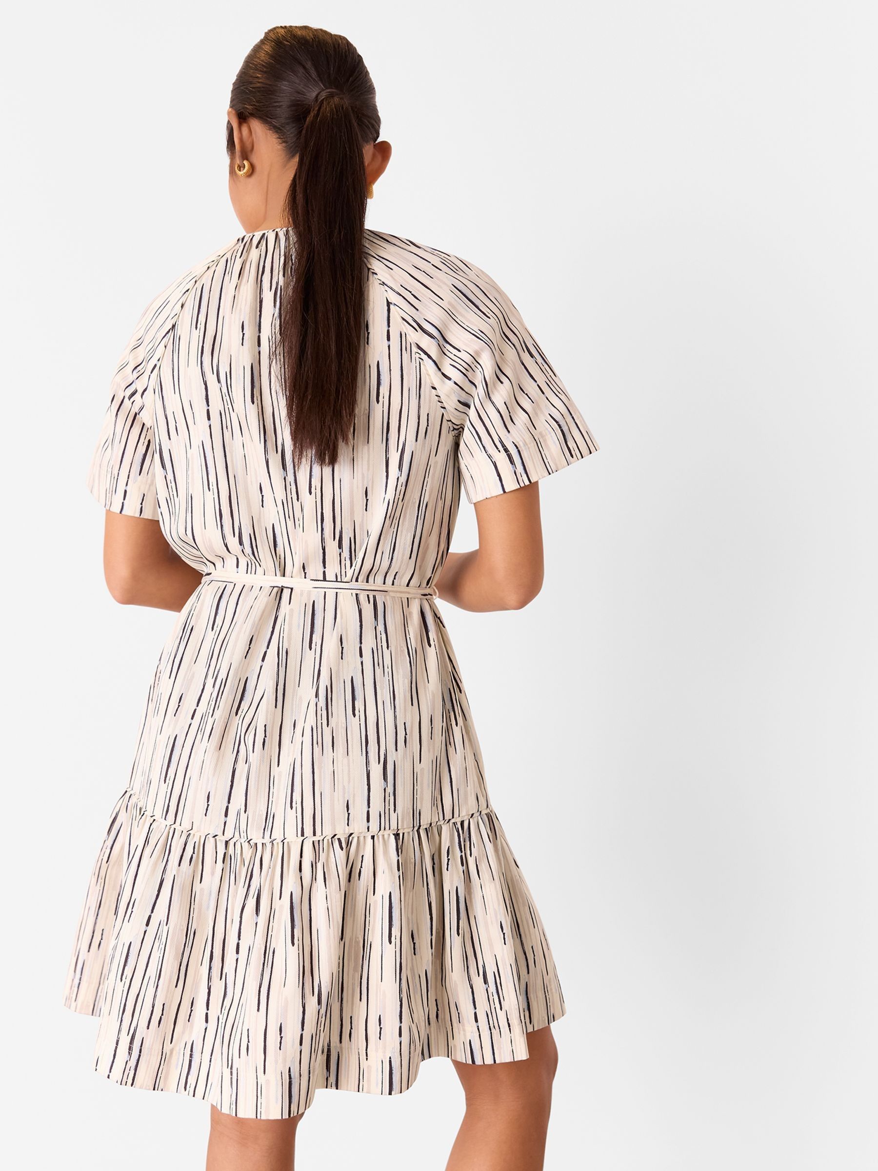 Buy Whistles White Petite Abstract Stripe Short Dress from the