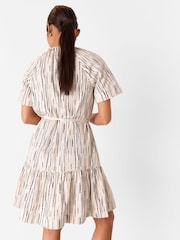 Whistles White Petite Abstract Stripe Short Dress - Image 3 of 5