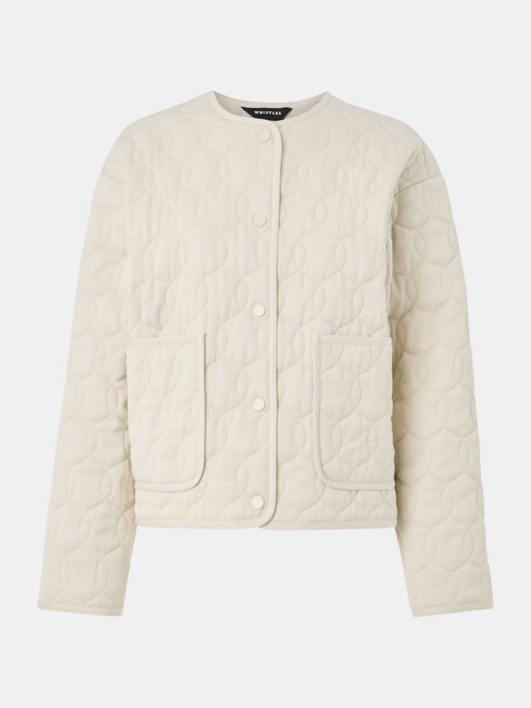 Whistles Nude Maya Quilted Jacket - Image 5 of 5