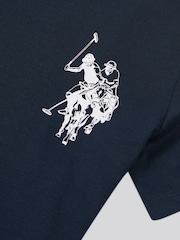 U.S. Polo Assn. Blue Boys Large Double Horsemen Graphic 100% Cotton T-Shirt - Image 3 of 3