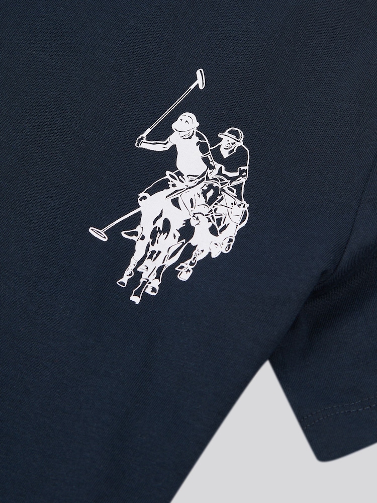 U.S. Polo Assn. Blue Boys Large Double Horsemen Graphic 100% Cotton T-Shirt - Image 3 of 3 U.S. Polo Assn. Blue Boys Large Double Horsemen Graphic 100% Cotton T-Shirt - Image 3 of 3