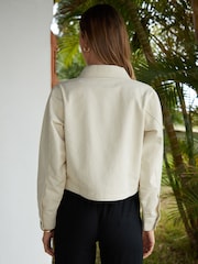 Threadbare Cream Boxy Denim 100% Cotton Jacket - Image 2 of 4