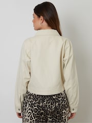 Threadbare Cream Boxy Denim 100% Cotton Jacket - Image 6 of 8