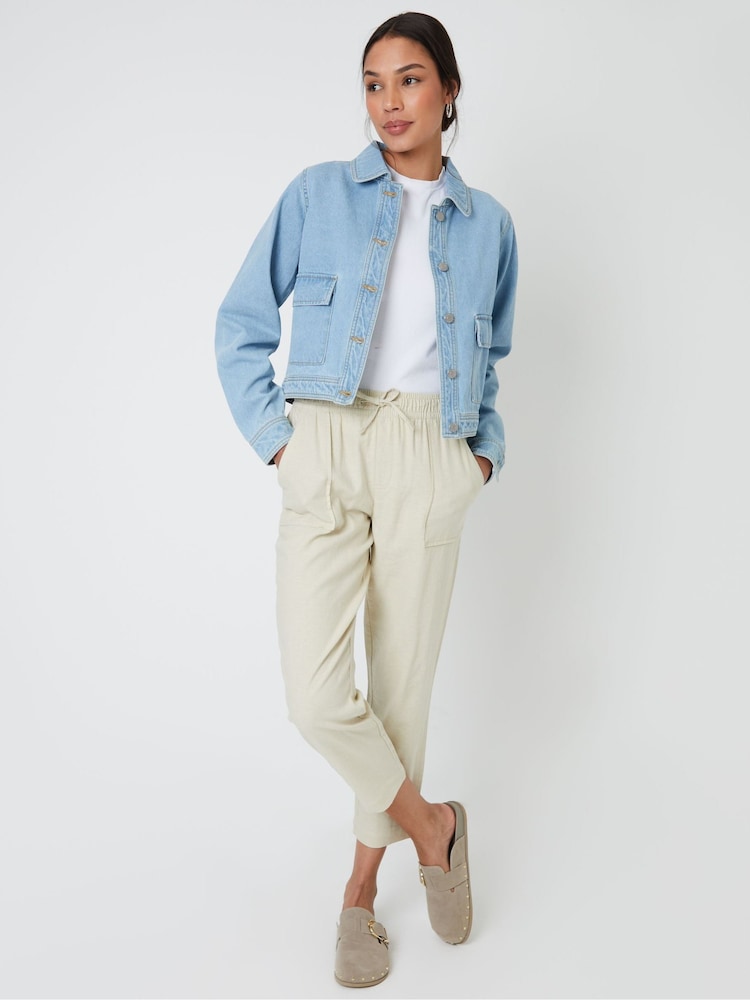 Threadbare Light Blue Boxy Denim 100% Cotton Jacket - Image 2 of 4