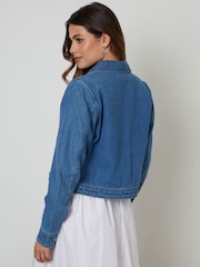 Threadbare Blue Braid Detail Denim 100% Cotton Jacket - Image 2 of 5