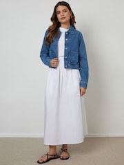 Threadbare Blue Braid Detail Denim 100% Cotton Jacket - Image 3 of 5