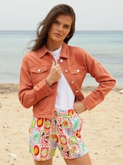 Threadbare Cream 100% Cotton Pull On Jersey Shorts - Image 1 of 4
