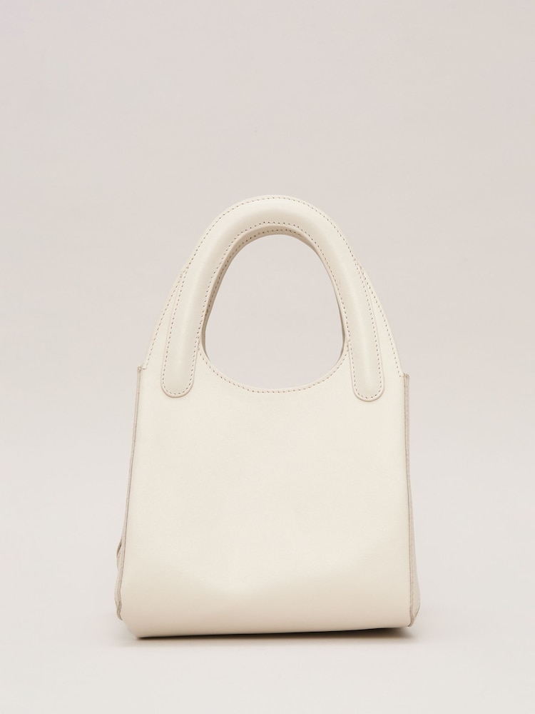 Phase Eight White Leather Square Tote Bag - Image 1 of 7