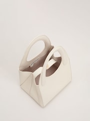 Phase Eight White Leather Square Tote Bag - Image 3 of 7